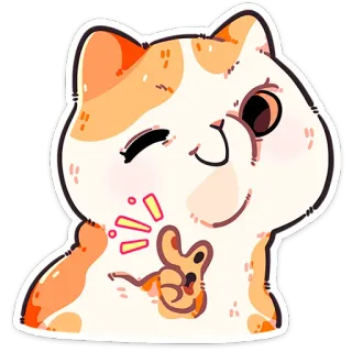 😉 gatto, animale, carino, adesivo, arancione, che ammicca, cartone animato telegram sticker