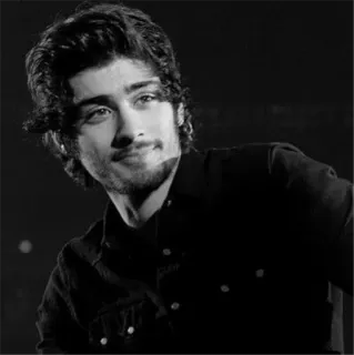 ▪️ Zayn Malik ca sĩ, đàn ông, trắng đen, chân dung, người nổi tiếng, One Direction telegram sticker