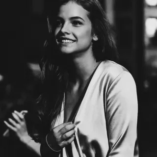 🖇 Barbara Palvin 모델, 인물사진, 여배우, 흑백, 미소 whatsapp sticker