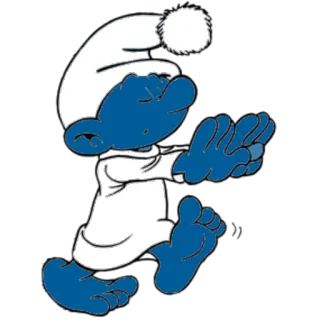 😴 Smurf การ์ตูน, ง่วง, สีน้ำเงิน, ตัวละคร, สเมิร์ฟ whatsapp sticker