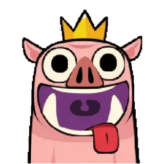 ๐คช pig, crown, cartoon, sticker, emoji telegram sticker