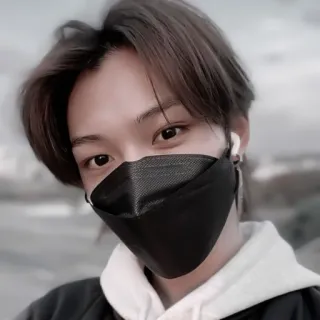 🧹 pessoa, máscara, selfie, retrato, asiático, coreano, estilo telegram sticker