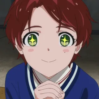 🥚 アニメ, キャラクター, 笑顔, 幸せ, 目 telegram sticker