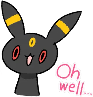 😲 Umbreon Pokémon Oh well покемон, амбреон, милый, животное, мультфильм telegram sticker