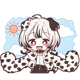 🌞 chibi, hund, anime, dalmatiner, süß, cartoon, figur telegram sticker
