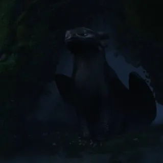 😎 Toothless How to Train Your Dragon มังกร, สีดำ, ไนท์ฟิวรี่, การ์ตูน, น่ารัก, สัตว์, ภาพยนตร์ whatsapp sticker