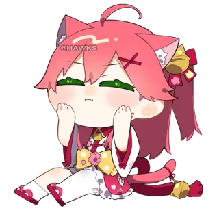 ☺️ @HAWKS Anime, Sticker, Carino, Ragazza gatto, Kawaii whatsapp sticker