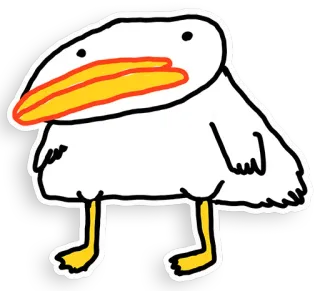 🙂 bird, duck, cartoon, sticker, animal telegram sticker