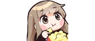 🍿 Anime, Chibi, Dibujos animados, Lindo, Palomitas, Viendo, Snack telegram sticker