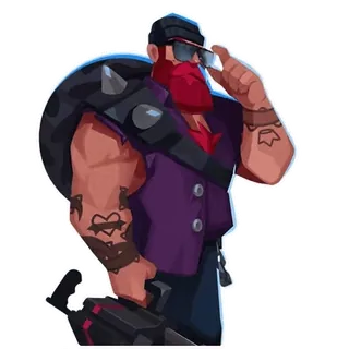 😉 Personagem, Adesivo, Tatuagem, Arma, Óculos de sol, Homem, Barba ruiva, Sério telegram sticker