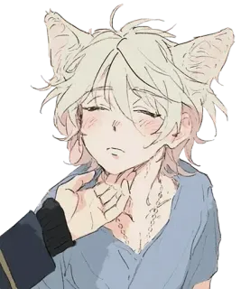 ❤ Anime, Orecchie da gatto, Illustrazione, Arte, Carino telegram sticker