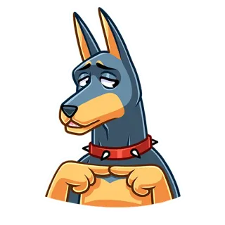 🥺 собака, доберман, наклейка, мультяшный, милый, ошейник, животное telegram sticker