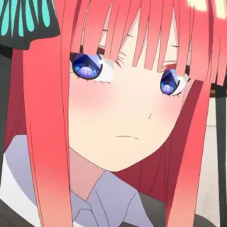 🍷 Nino Nakano The Quintessential Quintuplets anime, garota, cabelo vermelho, borboleta, fofa whatsapp sticker