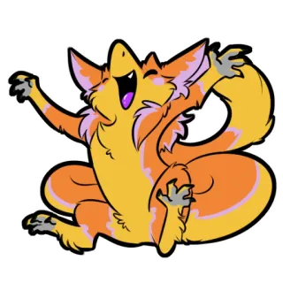 😃 cartoon, illustration, animal, fox, cute, orange telegram sticker