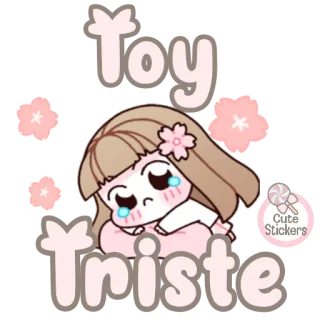 🌸 Toy Triste 悲伤, 哭泣, 可爱, 孤独, 女孩, 眼泪, 玩具 telegram sticker