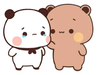 😥 медведь, панда, плач, грустный, дружба, утешение telegram sticker