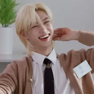 😂 Felix kpop, straykids, idol, piosenkarz, szczęśliwy, blondyn, felix telegram sticker