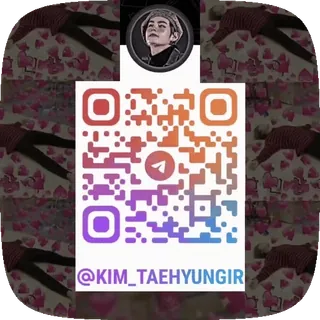 🌟 V @KIM_TAEHYUNGIR Código QR, Instagram, Telegram, Kim Taehyung, BTS, K-pop, Perfil telegram sticker