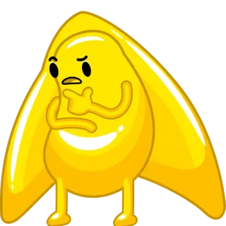 🤔 cartoon, character, yellow, thinking, funny, moth telegram sticker