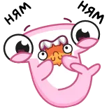 🍪 Kreskówka, Słodkie, Potwór, Różowy, Śmieszne, Naklejka telegram sticker