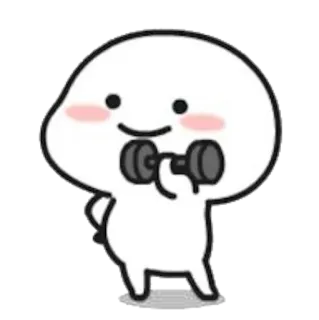 💪 Фитнес, Тренировка, Упражнение, Гантель, Мультфильм, Персонаж telegram sticker