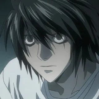 🍎 L Death Note Anime, Death Note, L Lawliet, Detetive, Mangá, Personagem telegram sticker