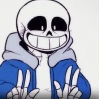 ☠️ Sans Undertale skeleton, peace, finger, peace sign, video game, game telegram sticker
