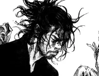 ⚔ Miyamoto Musashi Vagabond Samurái, Guerrero, Manga, Espada, Pelea whatsapp sticker