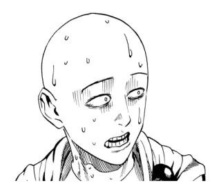😱 Saitama One Punch Man anime, manga, one punch man, saitama, expression, worried telegram sticker