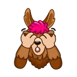 🙈 lama, animale, carino, emoji, occhi coperti, nascosto telegram sticker