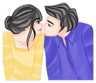 😘 beso, pareja, romance, amor, relación telegram sticker