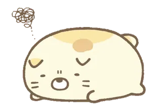 🤍 Katze, schläfrig, Cartoon, süß, Tier, müde telegram sticker