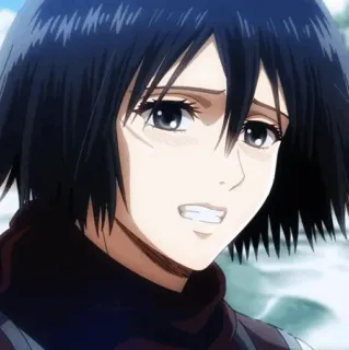 ❤️ Mikasa Ackerman Attack on Titan มิคาสะ, แอคเคอร์แมน, ผ่าพิภพไททัน, อนิเมะ, มังงะ, ตัวละคร whatsapp sticker
