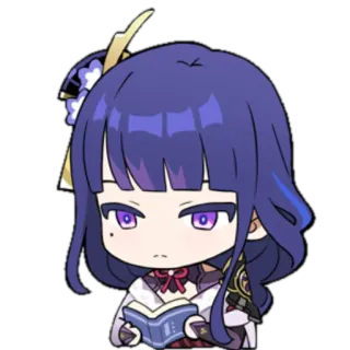 📖 Raiden Shogun Genshin Impact Anime, Videojuego, Genshin Impact, Raiden Shogun, Cute, Sticker telegram sticker