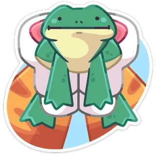 😐 żaba, kreskówka, płaz, zwierzę, słodki, ilustracja telegram sticker
