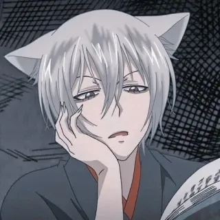 🦊 Tomoe Kamisama Kiss anime, fox, kemonomimi, tired, bored, Tomoe, Kamisama Kiss telegram sticker
