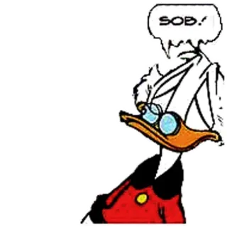 😢 SOB! cartone animato, parolaccia, fumetto, espressione, Paperino whatsapp sticker