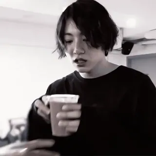 🛁 Jungkook Jungkook, BTS, K-pop, idol, singer, coffee, cup, male telegram sticker
