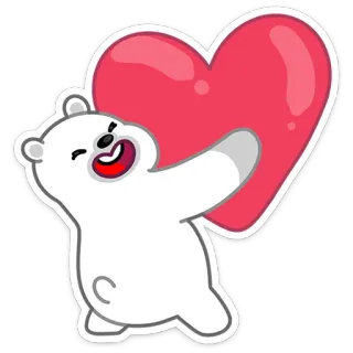 ❤️ orso, cuore, amore, carino, cartone animato, adesivo telegram sticker