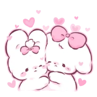 💗 만화, 귀여운, 카와이, 하트, 동물, 우정, 사랑 telegram sticker