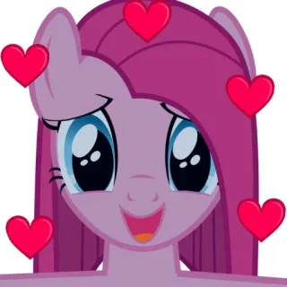 🎈 Pinkie Pie My Little Pony Пони, Мультфильм, Сердечки, Любовь, Милый telegram sticker