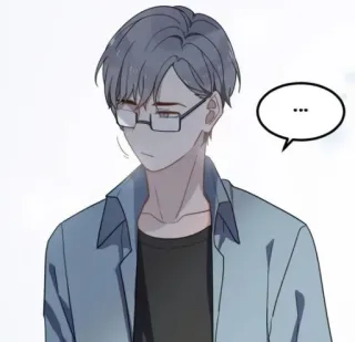 😒 ... uomo, occhiali, anime, manga, personaggio, arte, adesivo whatsapp sticker