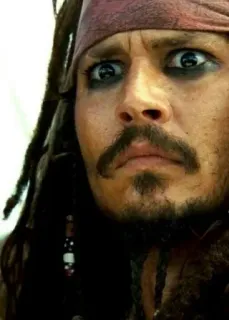 😳 Jack Sparrow Pirates of the Caribbean pirata, capitano, Johnny Depp, film, personaggio telegram sticker