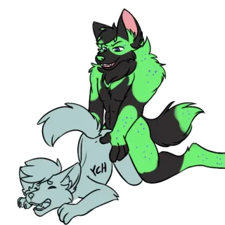 🍆 YCH furry, anthropomorphic, canine, wolf, ych, commission, sketch telegram sticker