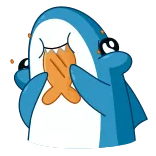 🍪 Cartone animato, Pinguino, Triste, Piangendo, Blu whatsapp sticker