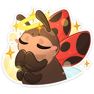 😇 เต่าทอง, แมลง, น่ารัก, คาวาอิ, นางฟ้า, รัศมี, ประกาย telegram sticker