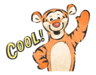 🧁 Tigger Winnie the Pooh COOL! 티거, 위니 더 푸, 멋진, 만화, 동물, 주황색 telegram sticker