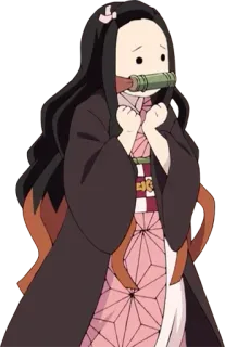😟 Nezuko Kamado Demon Slayer nezuko, kamado, demon slayer, anime, manga, chibi telegram sticker
