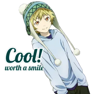 😊 Cool! worth a smile guay, sonrisa, anime, personaje, feliz, positivo, amigable telegram sticker