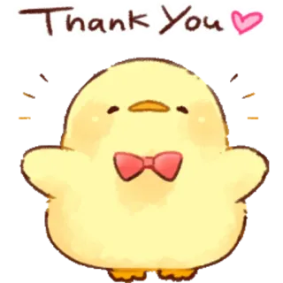 💪 Thank You obrigado, fofo, pintinho, pássaro, desenho animado whatsapp sticker